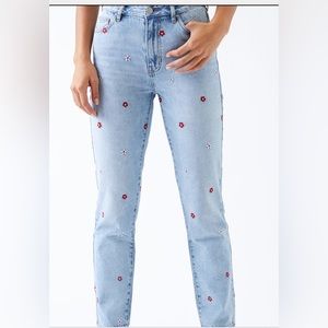Pacsun Red Daisy Mom Jeans